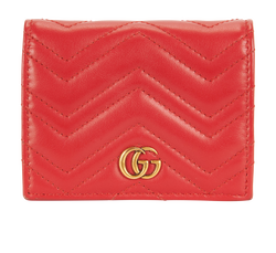 Gucci GG Marmont Card Case Wallet, Leather, Red, 525040, 2*
